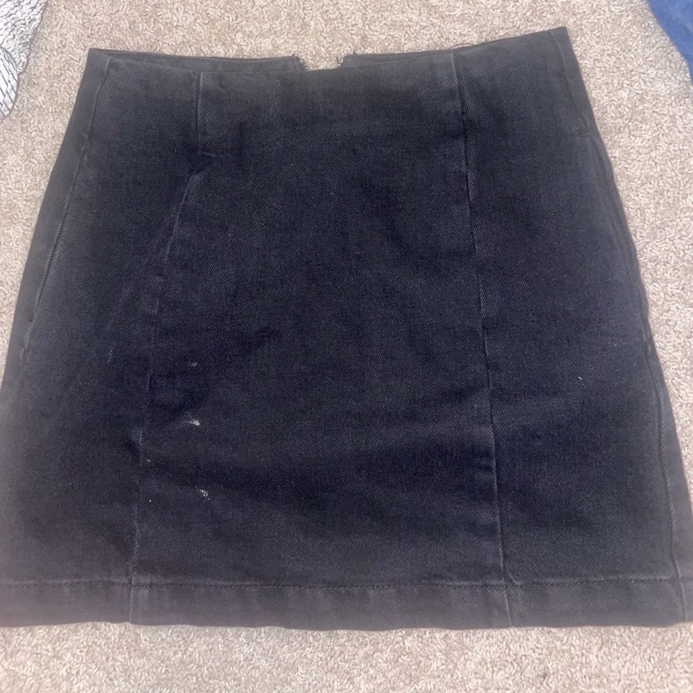 black jean skirt by moto, @ top shop